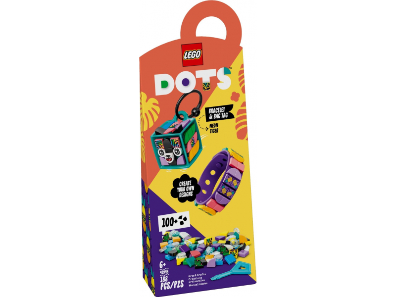 LEGO Dots 41945 Neontigris karkötő és táskadísz