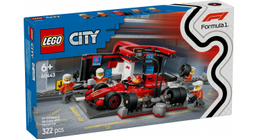 LEGO City 60443 F1®-es boxutca és személyzet, Ferrari autóval