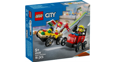 LEGO City 60458 Pizzásautó vs. tűzoltóautó, versenyautós csomag