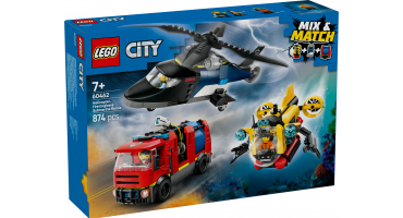 LEGO City 60462 Helikopter, tűzoltóautó és tengeralattjáró egy csomagban